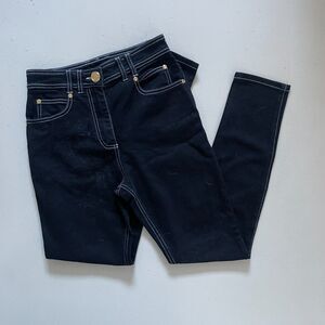 Balmain Paris Slim Straight Leg Denim Jeans Black Size 36